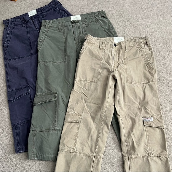 Vintage 90s Abercrombie & Fitch Paratroop Issue A92 Navy Blue Cargo Crop Pants - Picture 8 of 10